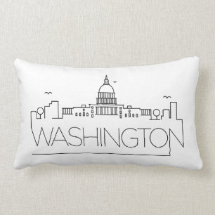 Washington DC Skyline Lumbar Pillow
