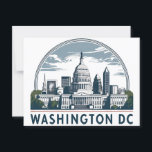 Washington DC Skyline Postcard<br><div class="desc">Show off your love for the nation's capital with this bold vintage-style Washington D.C. design. Featuring the iconic U.S. Capitol building, Washington Monument, and radiating sunburst in a retro Americana palette, this artwork blends history and style. Perfect for patriotic gifts, travel memorabilia, or collectors of U.S. cityscapes, this design captures...</div>