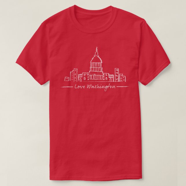 Washington DC Skyline Silhouette City Trip USA T-Shirt (Design Front)