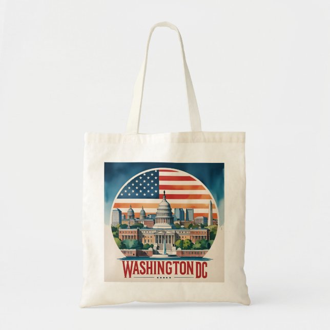 Washington DC Skyline Tote Bag (Front)