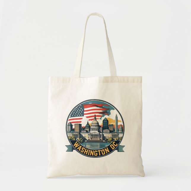 Washington DC Skyline Tote Bag (Front)