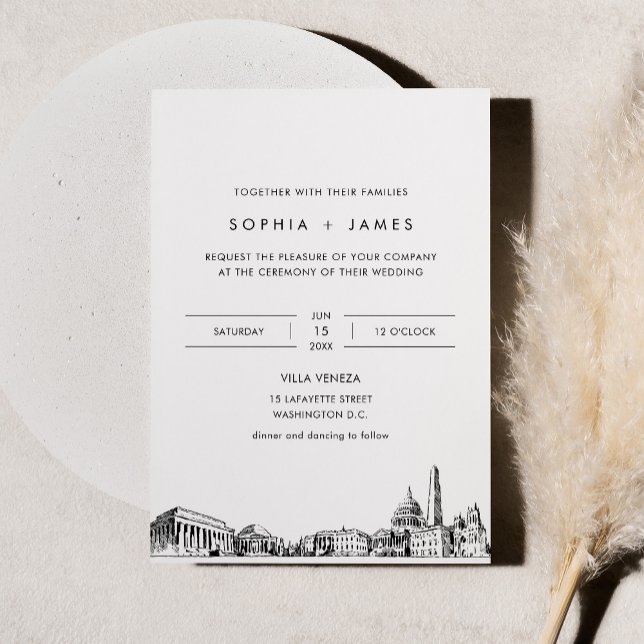 Washington DC Skyline Wedding Photo Invitation (Creator Uploaded)