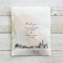 Washington DC Skyline Wedding Thank You Favour Bag