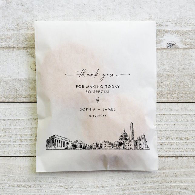 Washington DC Skyline Wedding Thank You Favour Bag (Creator Uploaded)