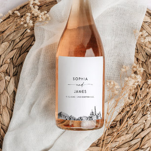 Washington DC Skyline Wine Label