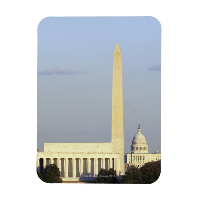Washington DC Skyline with US Capitol Building Magnet (Vertical)