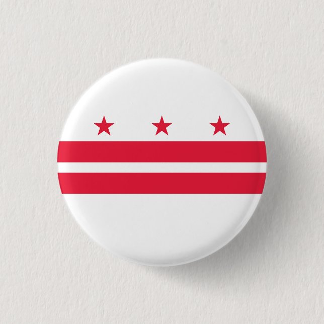 Washington DC State Flag 3 Cm Round Badge (Front)