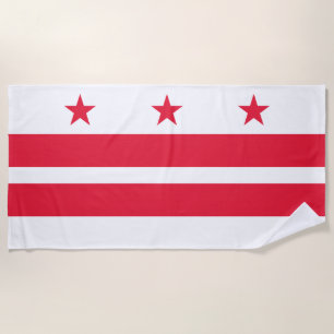 Washington DC State Flag Beach Towel