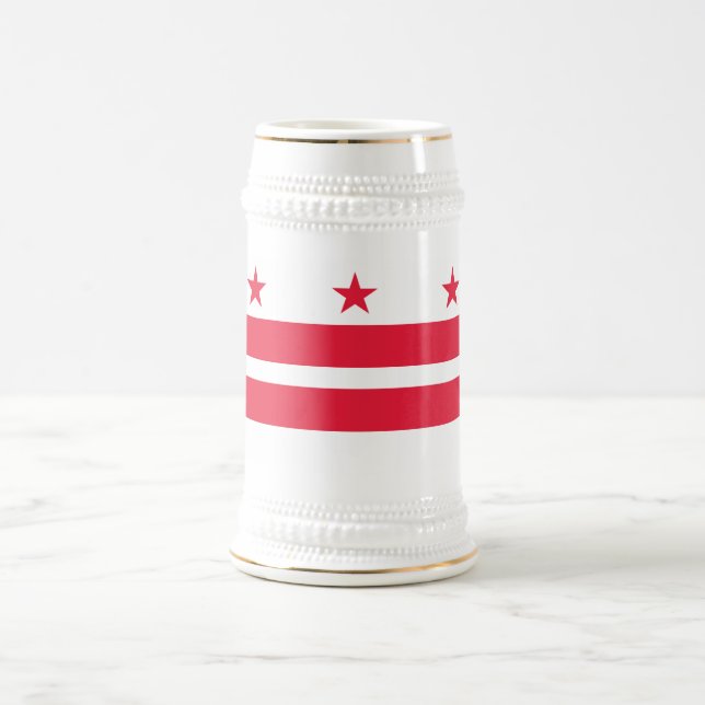 Washington DC State Flag Beer Stein (Center)