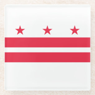Washington DC State Flag Glass Coaster
