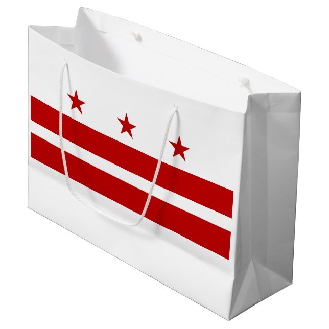 Washington DC State Flag Large Gift Bag (Front Angled)