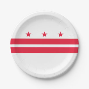 Washington DC State Flag Paper Plate