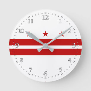 Washington DC State Flag Round Clock