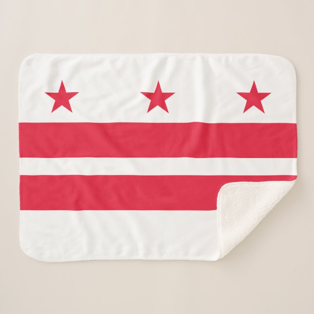 Washington DC State Flag Sherpa Blanket (Front (Horizontal))