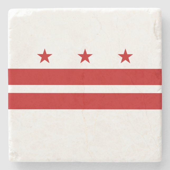 Washington DC State Flag Stone Coaster (Front)