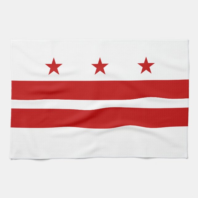 Washington DC State Flag Tea Towel (Horizontal)