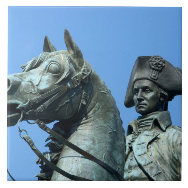 Washington, DC, statue of General George Tile (Front)