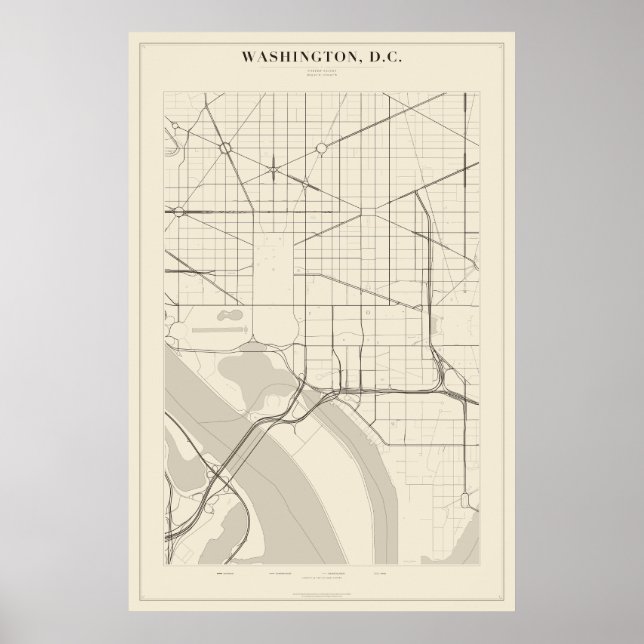 Washington DC Street Map Poster (Front)