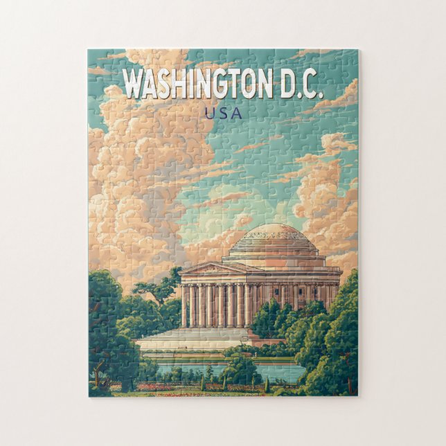 Washington DC Thomas Jefferson Memorial Travel Art Jigsaw Puzzle (Vertical)