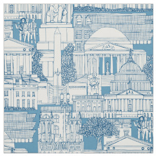 Washington DC toile blue Fabric