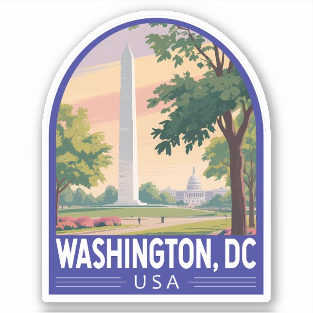 Washington DC Travel Art Emblem (Front)