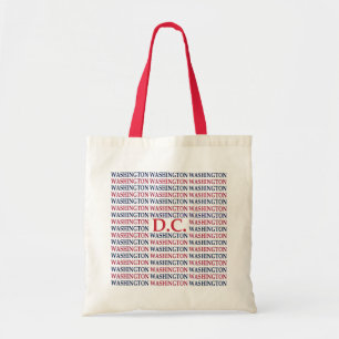Washington DC Typography Tote Bag