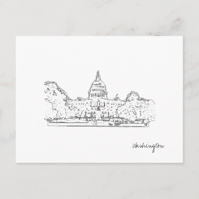 Washington DC USA Capitol Postcard (Front)