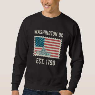 Washington Dc Usa Flag Love Capitol Hill Souvenir Sweatshirt