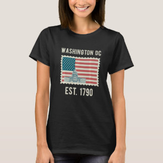 Washington Dc Usa Flag Love Capitol Hill Souvenir  T-Shirt