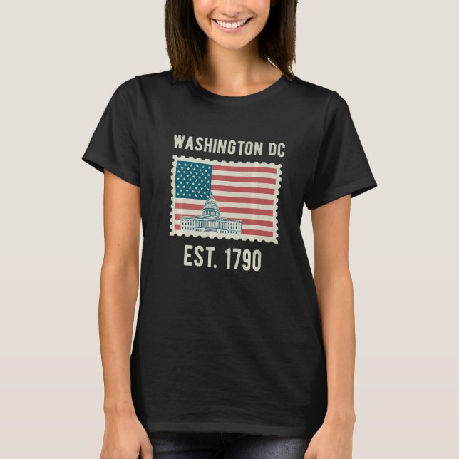 Washington Dc Usa Flag Love Capitol Hill Souvenir  T-Shirt (Front)