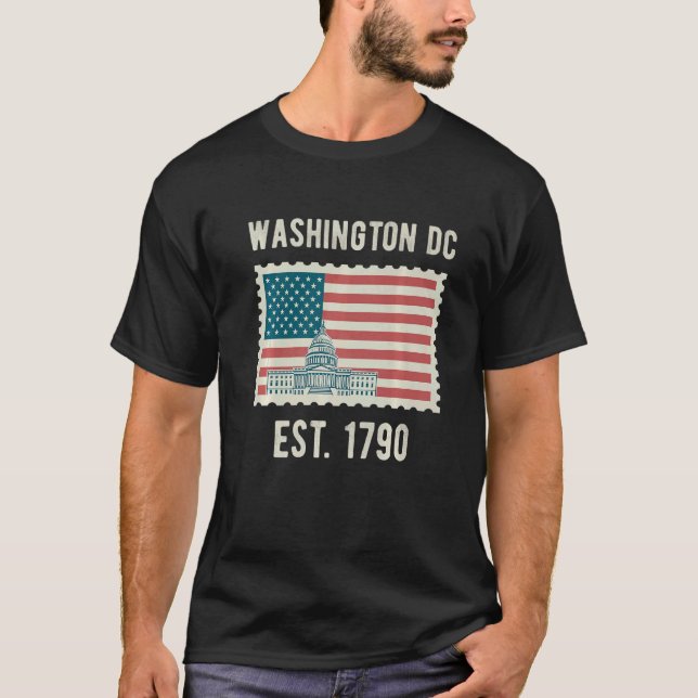 Washington Dc Usa Flag Love Capitol Hill Souvenir  T-Shirt (Front)