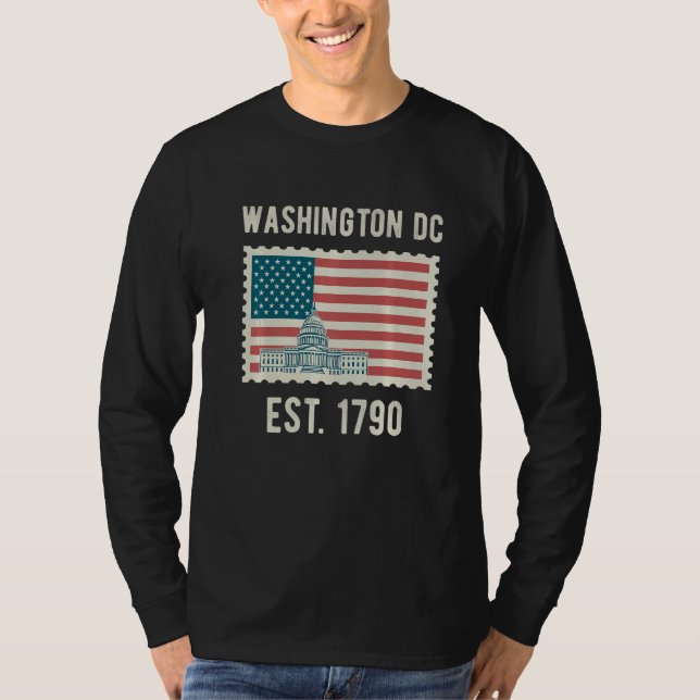 Washington Dc Usa Flag Love Capitol Hill Souvenir  T-Shirt (Front)