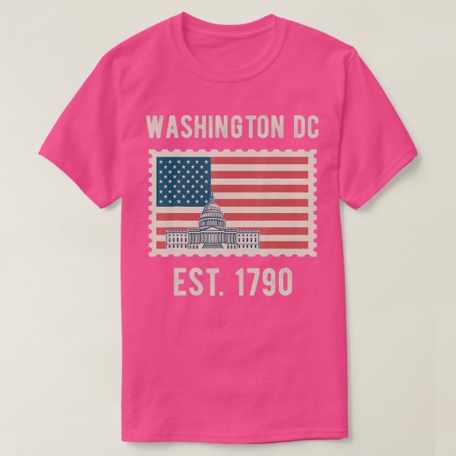 Washington DC USA Flag Love Capitol Hill Souvenir  T-Shirt (Design Front)