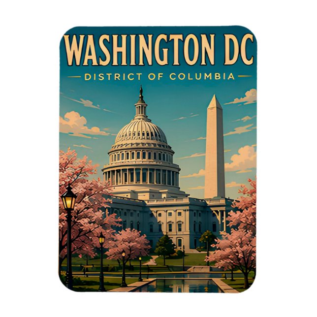 Washington DC USA Landmark Souvenir  Magnet (Vertical)