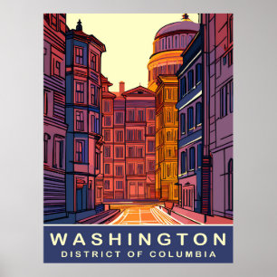Washington DC, Vibrant Colors, Travel Poster