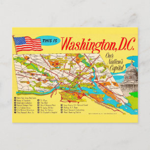 Washington DC Vintage Map Postcard