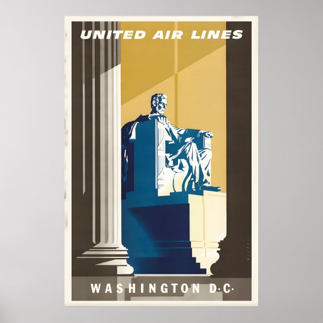 Washington DC Vintage Travel Poster Custom Art (Front)