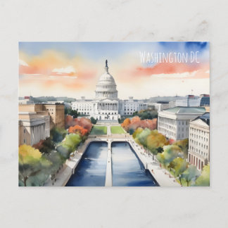 Washington DC watercolor art Postcard