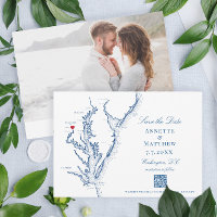 Washington DC Wedding Elegant Navy QR code