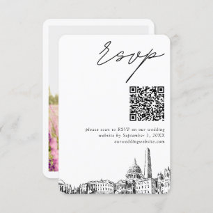 Washington DC Wedding Modern RSVP QR Code Enclosure Card