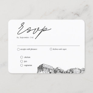 Washington DC Wedding Traditional RSVP Meal Option Enclosure Card