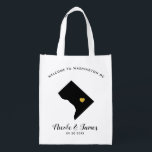 Washington DC Wedding Welcome Bag Tote, Gold Heart<br><div class="desc">Fill this welcome bag with favourite goodies for your guests to enjoy when they arrive in Washington DC!</div>