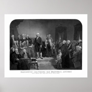 Washington Delivering His Inaugural Address Poster