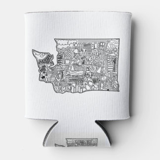 Washington Doodle Can Cooler