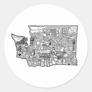 Washington Doodle Sticker