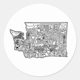 Washington Doodle Sticker