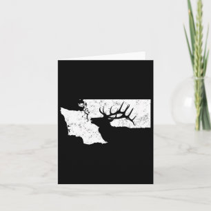 Washington Elk Hunting T Shirt - Bull Elk State Sh Card