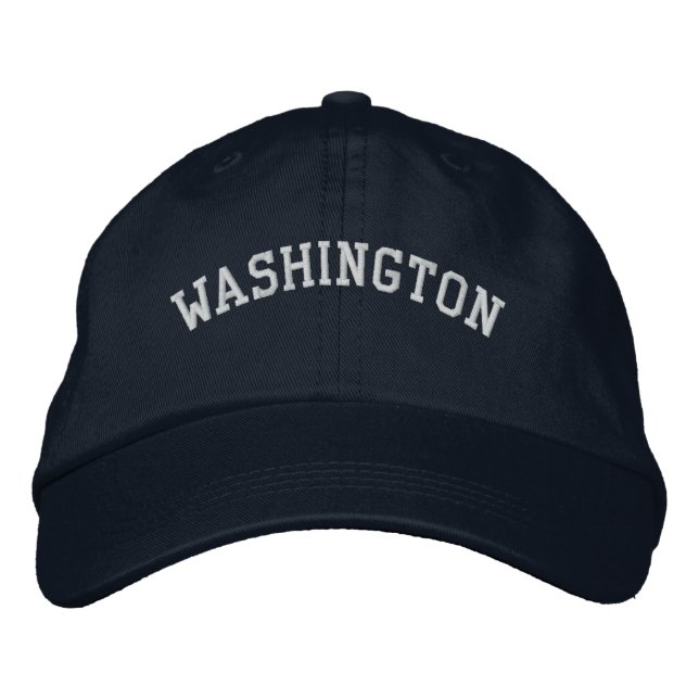 Washington Embroidered Basic Cap Navy Blue (Front)