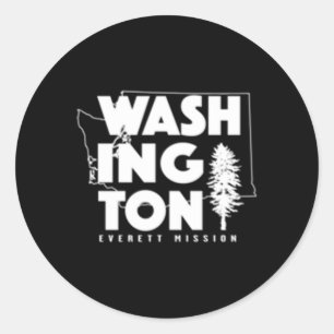 Washington Everett Mission Classic Round Sticker