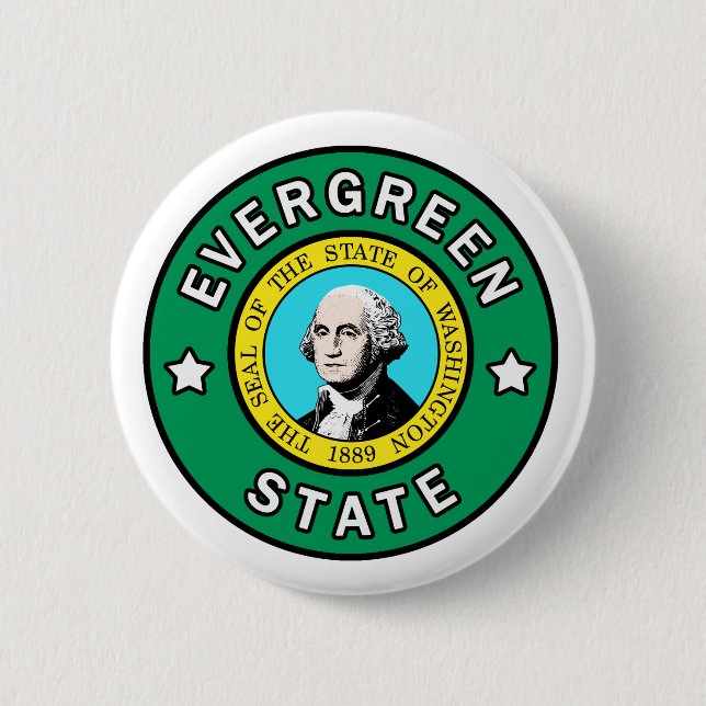 Washington Evergreen State button (Front)